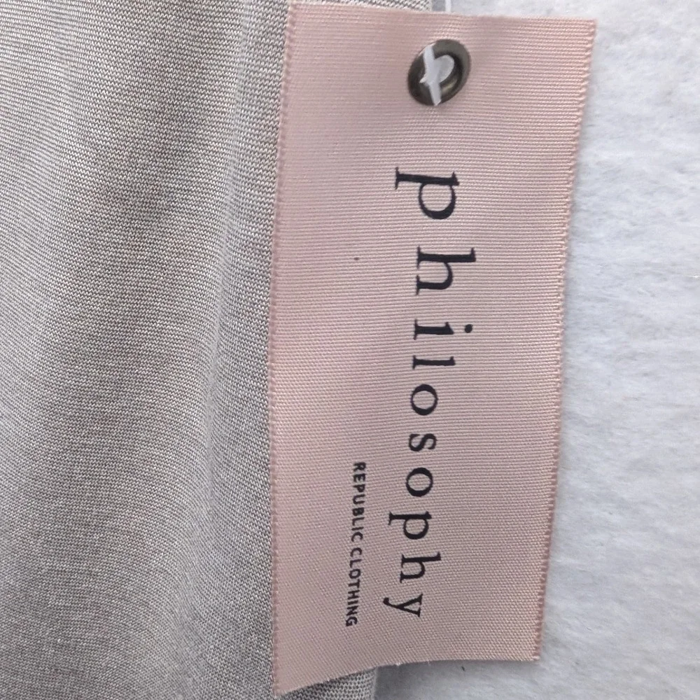 NWT Philosophy Pencil Skirt Women‎ 10 Beige High Waist Ponte Knit Gold Zip